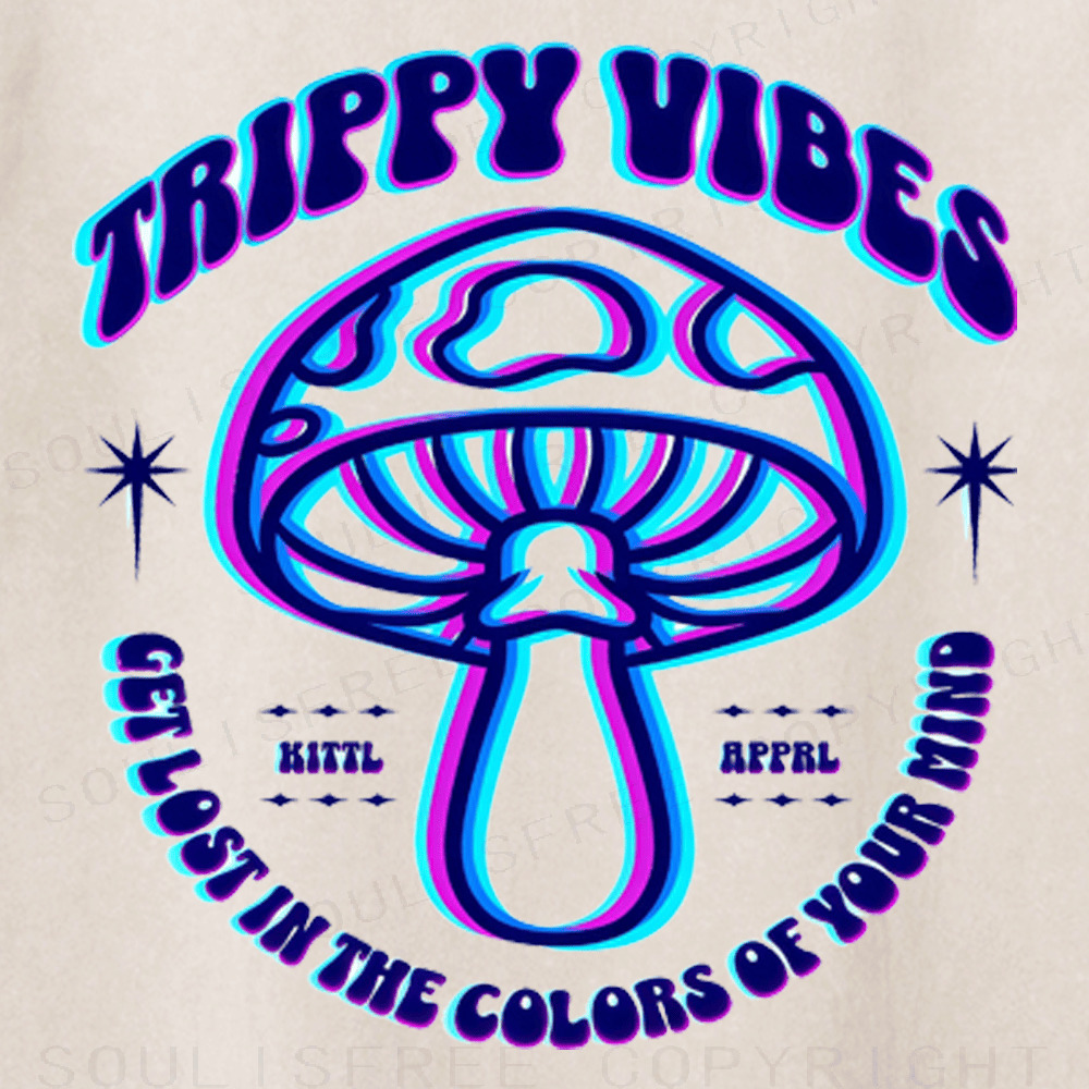 Soulisfree TRIPPY VIBES Mushroom Illusion Washed Tee