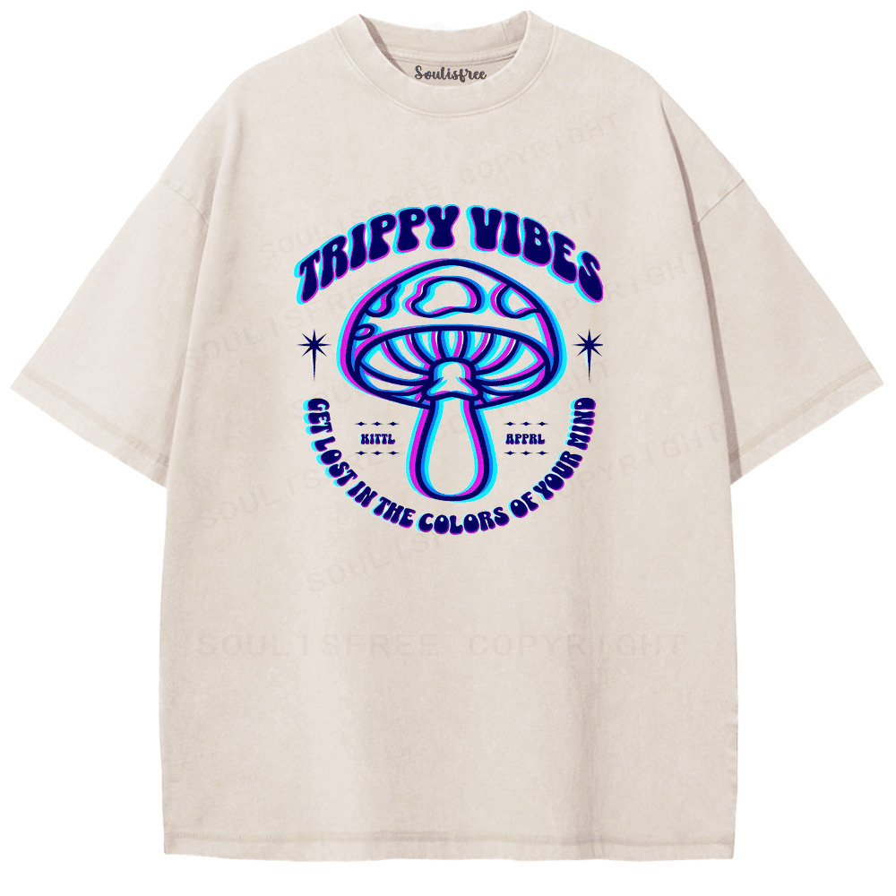 Designed Soulisfree Third Eye Under the Mushroom Artistic Washed Tee | Soulisfree
