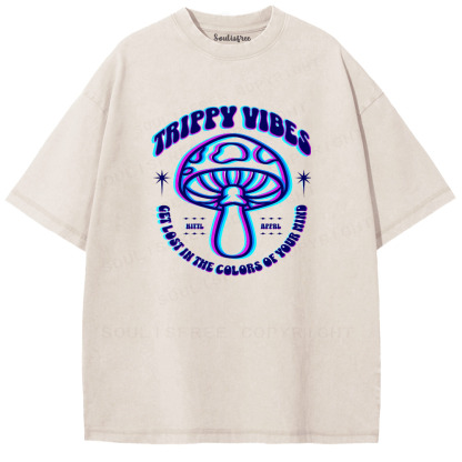 Soulisfree TRIPPY VIBES Mushroom Illusion Washed Tee
