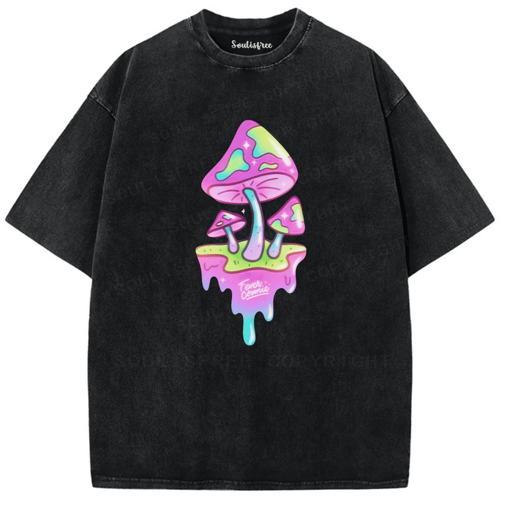 Soulisfree Vibrant Illusion Trip Aesthetic Washed Tee