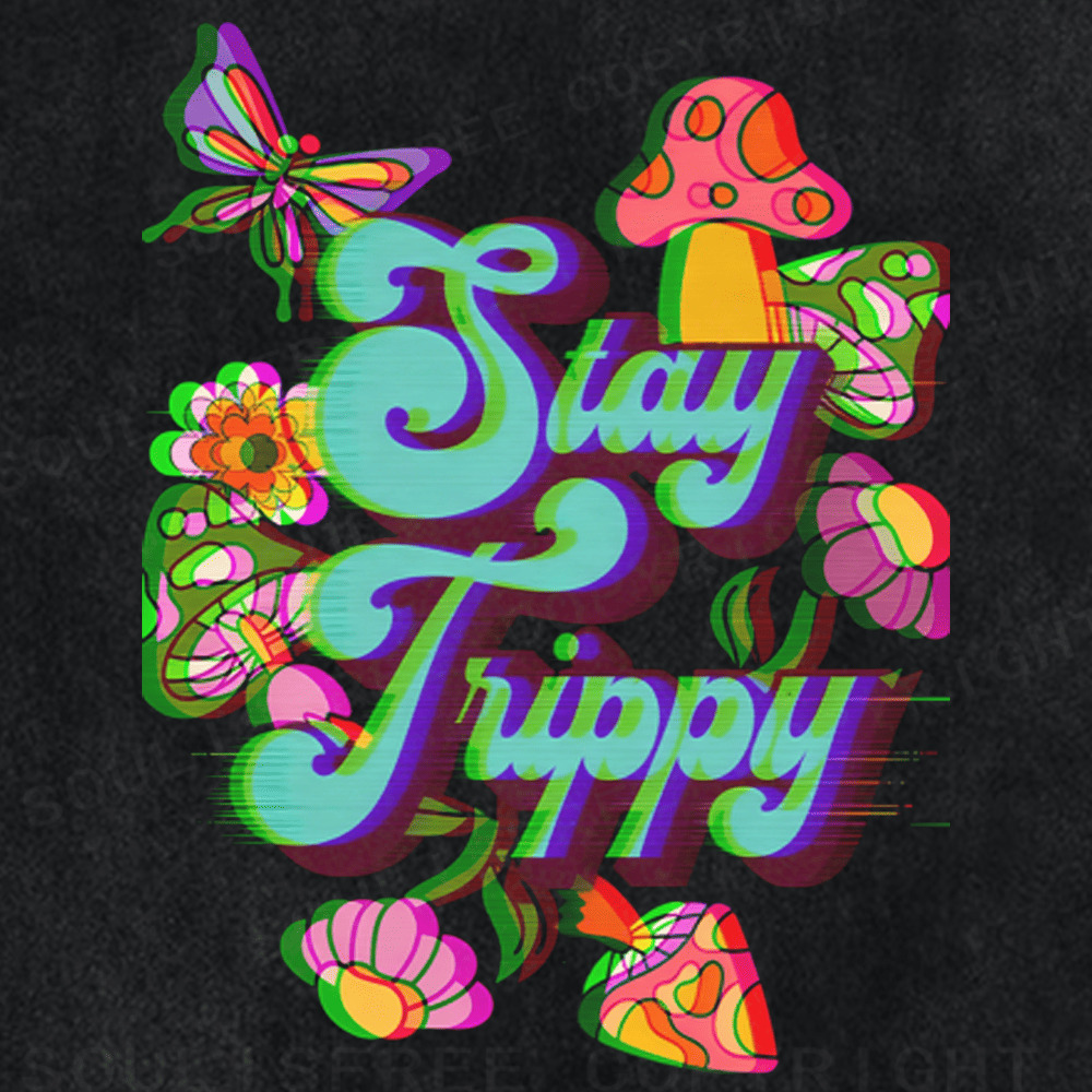 Soulisfree Stay Trippy Garden Illusion Washed Tee