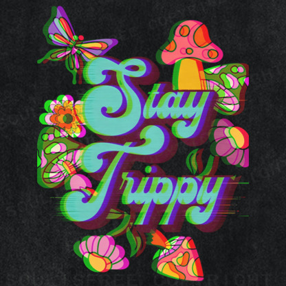 Soulisfree Stay Trippy Garden Illusion Washed Tee