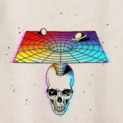 Soulisfree Cosmic Skull Vortex Washed Tee
