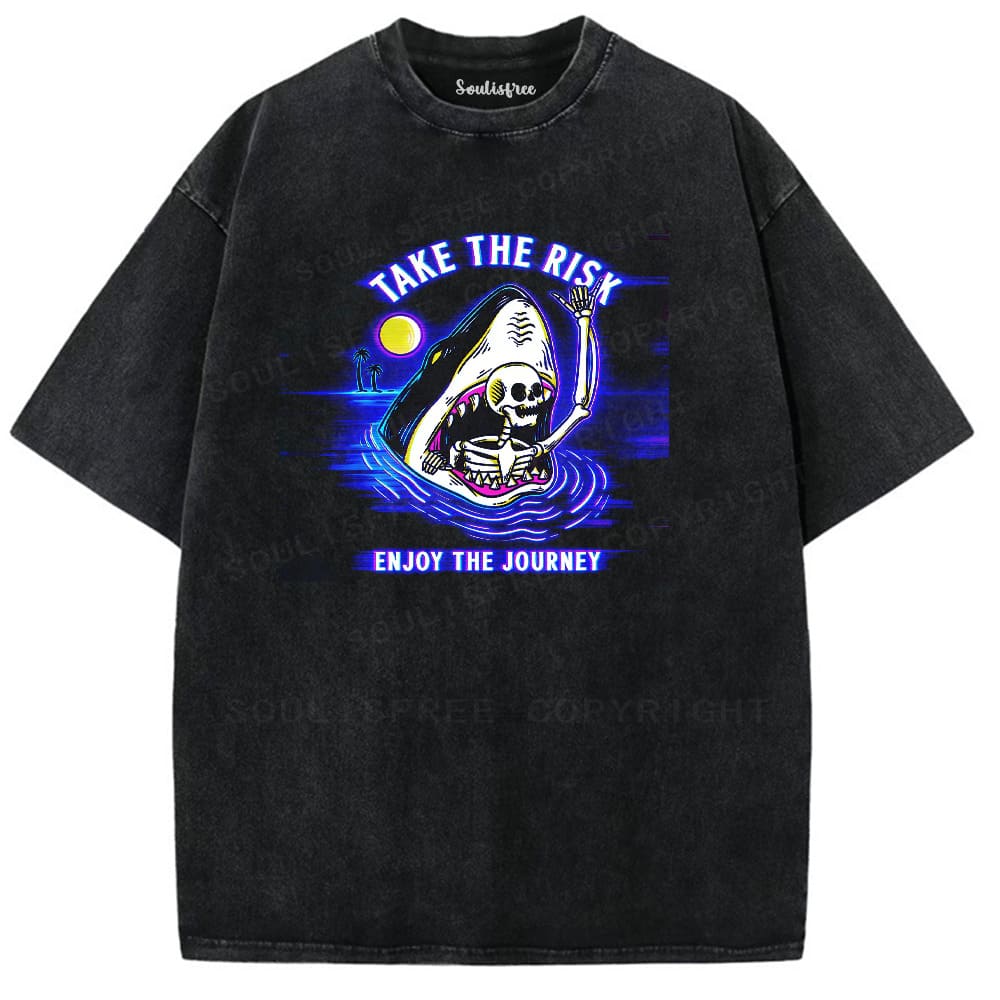Soulisfree Shark Bite Adventure Illusion Washed Tee