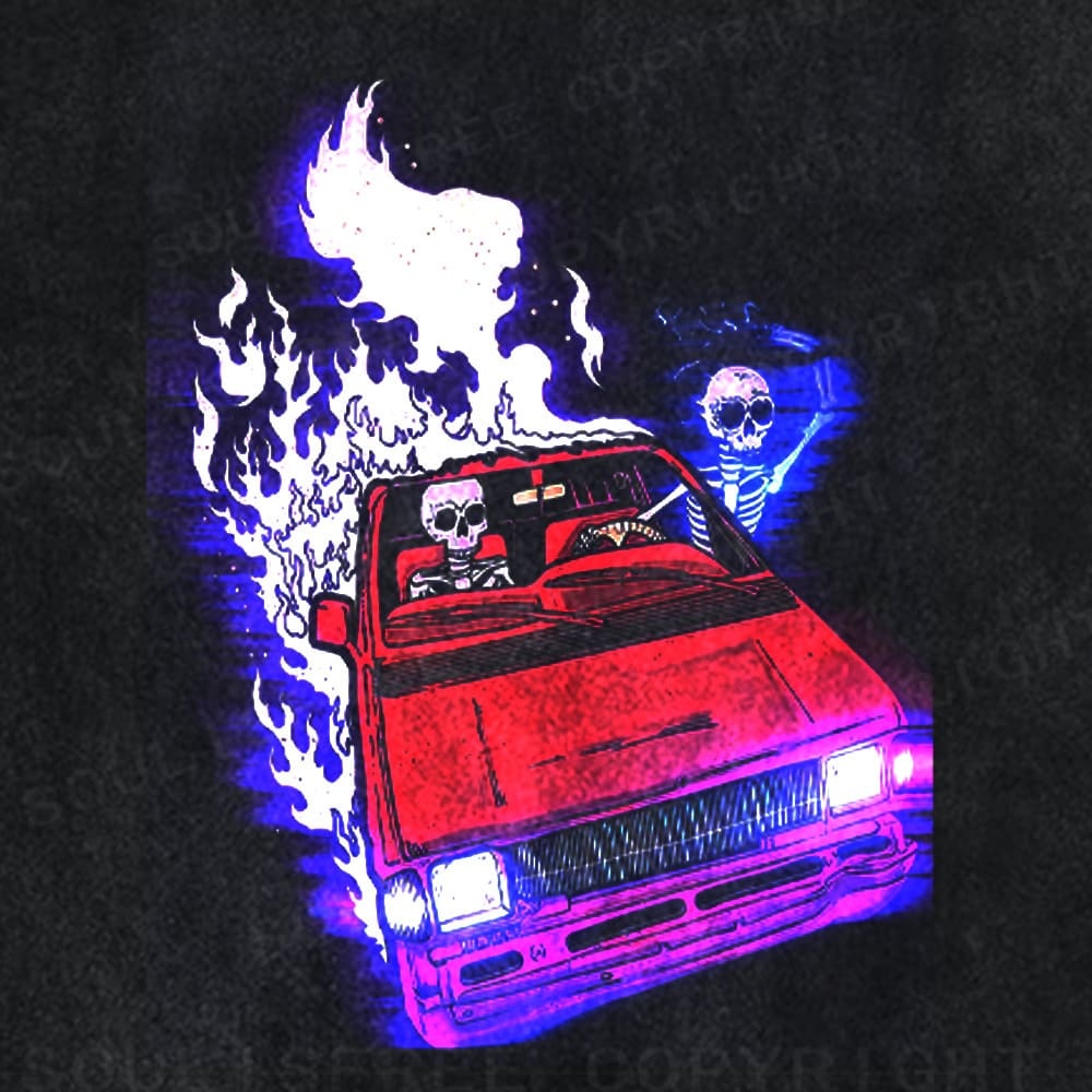 Soulisfree Red Hellride Soul Burn Illusion Washed Tee