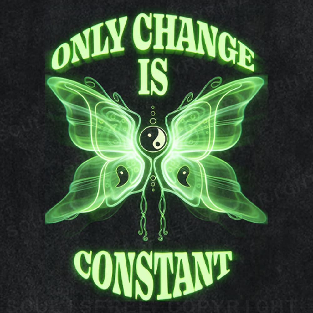 Soulisfree Only Change Butterfly Glow Washed Tee