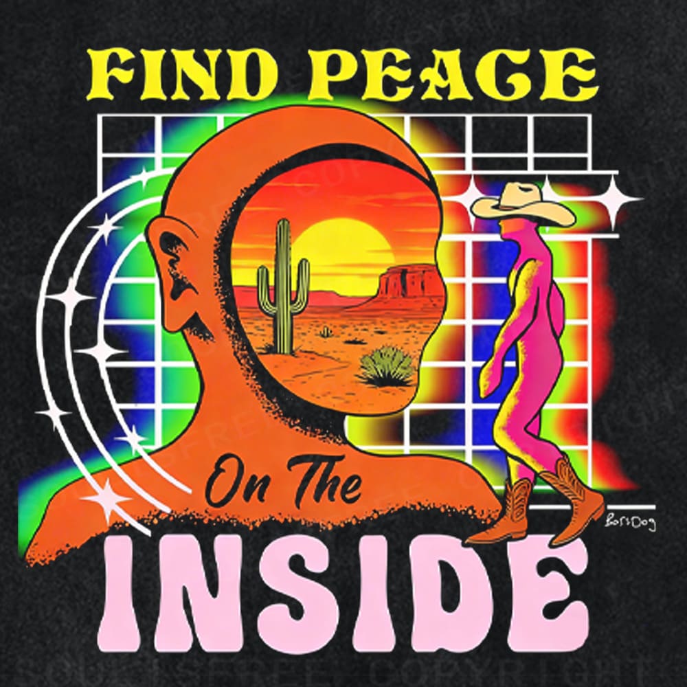 Soulisfree Find Peace Inside Desert Illusion Washed Tee