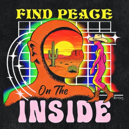 Soulisfree Find Peace Inside Desert Illusion Washed Tee