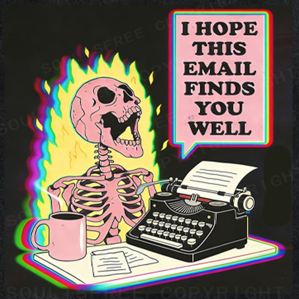 Soulisfree Email Finds You Skeleton Illusion Washed Tee