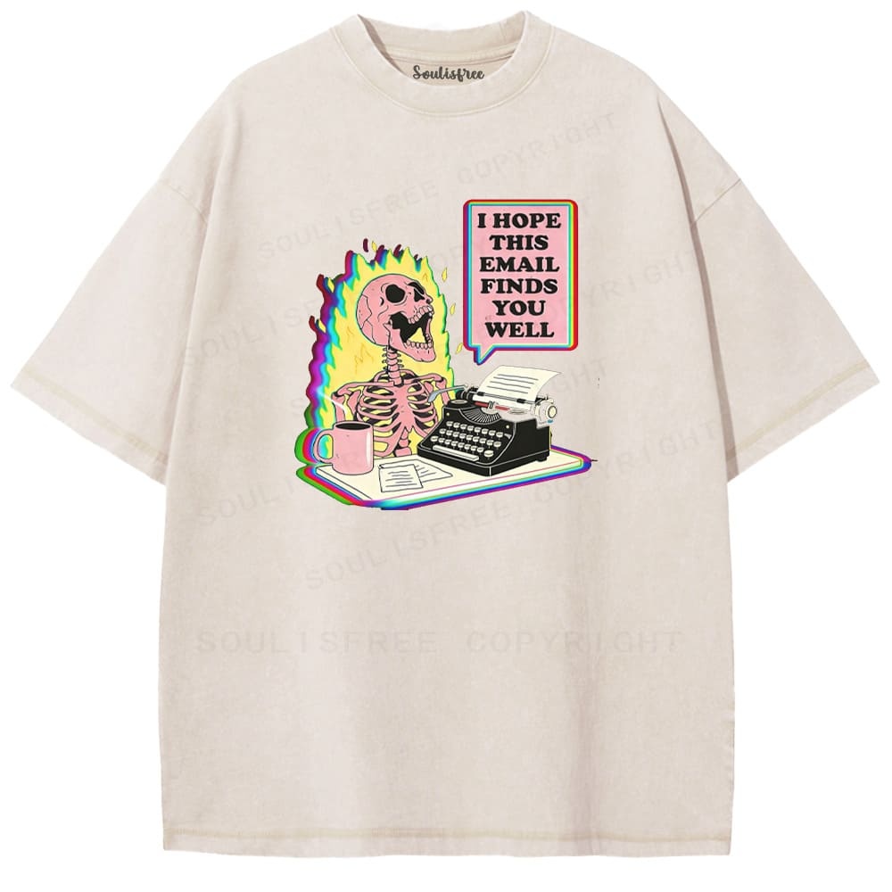 Soulisfree Email Finds You Skeleton Illusion Washed Tee
