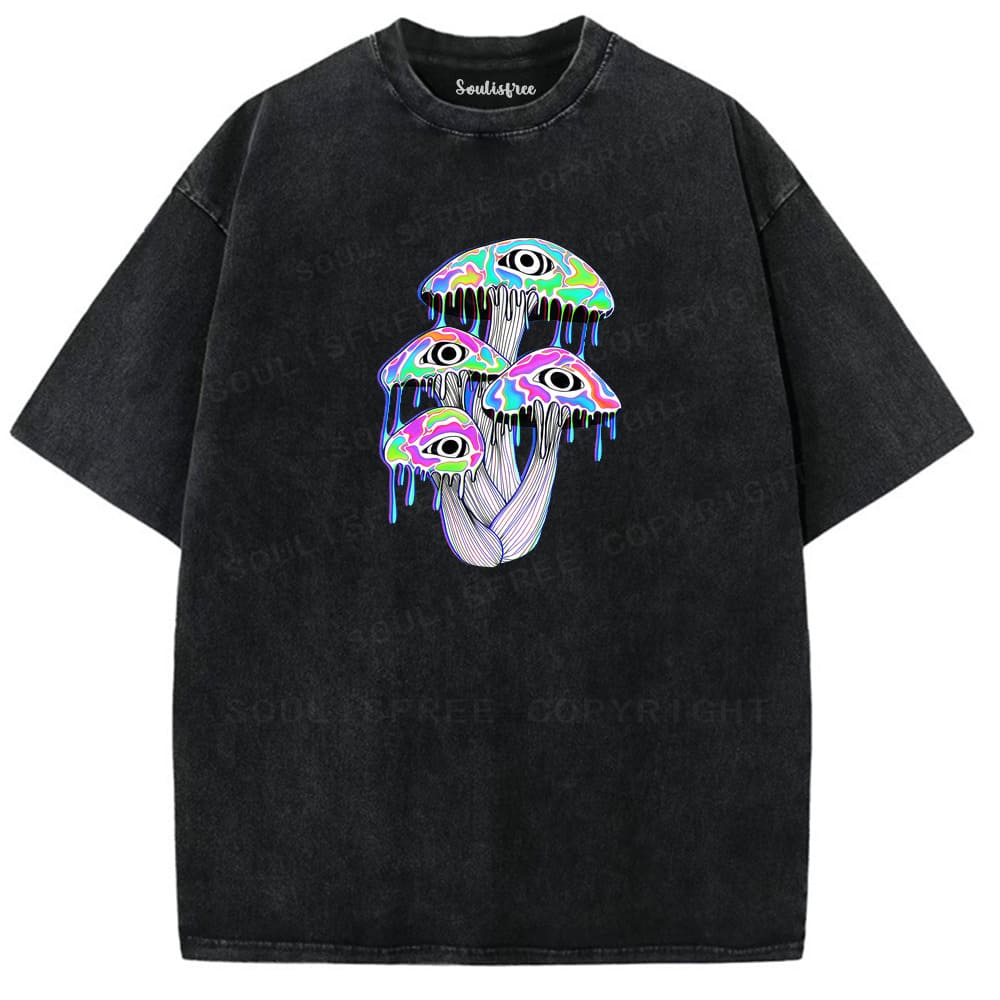 Soulisfree Melting Eye Mushroom Psyche Washed Tee
