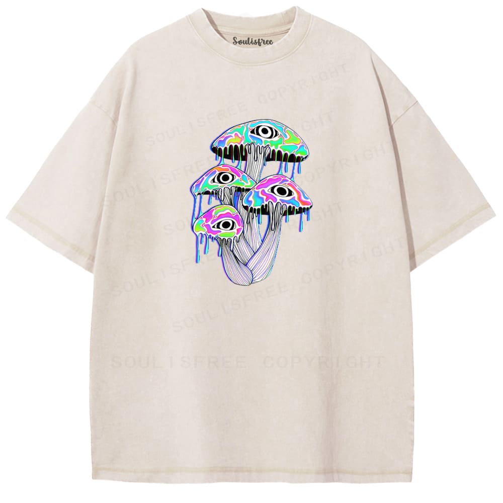 Soulisfree Melting Eye Mushroom Psyche Washed Tee