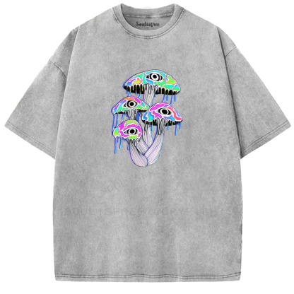 Soulisfree Melting Eye Mushroom Psyche Washed Tee
