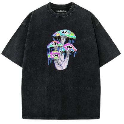 Soulisfree Melting Eye Mushroom Psyche Washed Tee