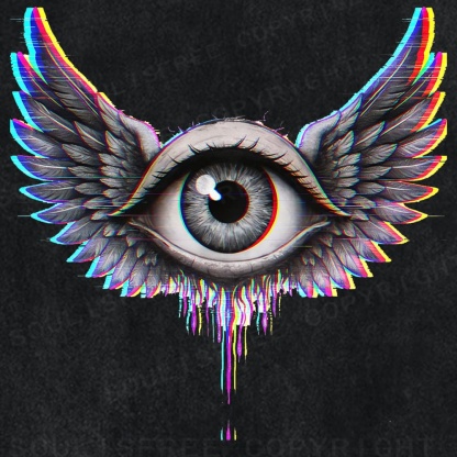 Soulisfree Winged Eye Soul Flight Illusion Washed Tee