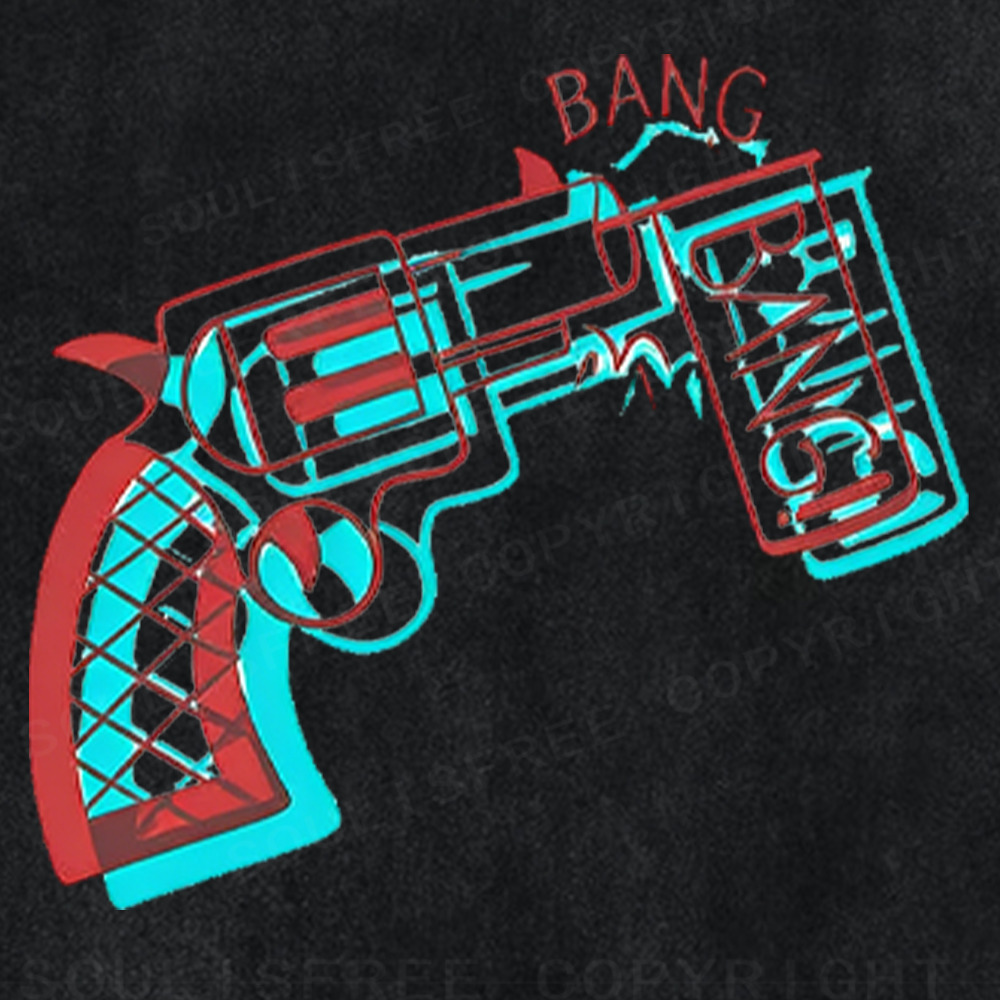 Soulisfree Bang Gun Dual Tone Illusion Washed Tee