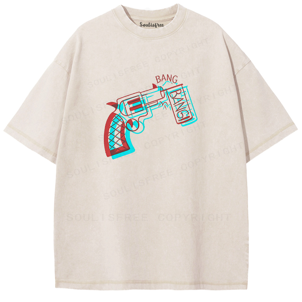 Soulisfree Bang Gun Dual Tone Illusion Washed Tee