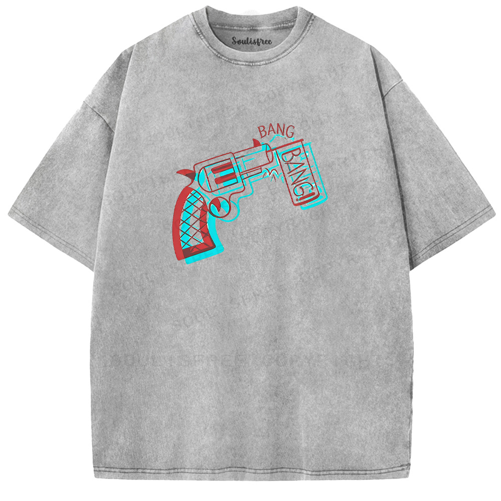 Soulisfree Bang Gun Dual Tone Illusion Washed Tee