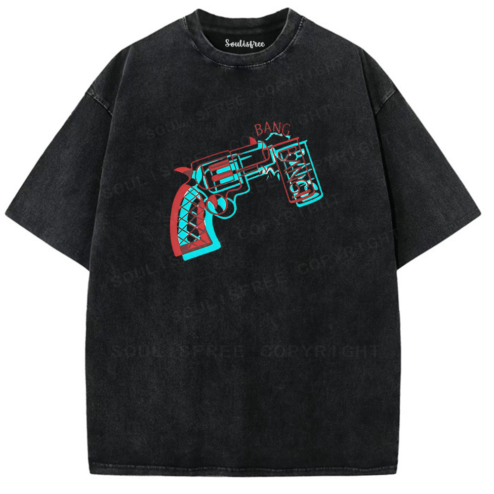 Soulisfree Bang Gun Dual Tone Illusion Washed Tee