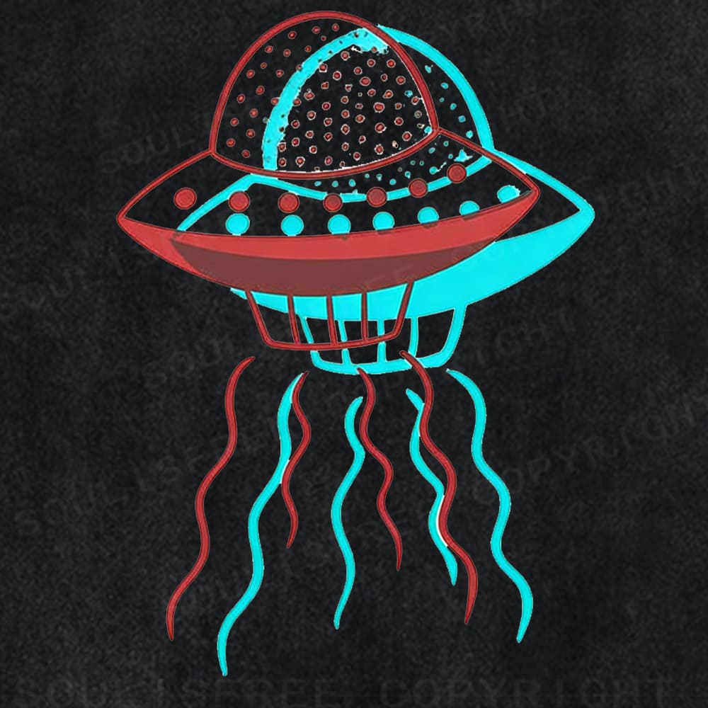 Soulisfree UFO Beam Dual Tone Illusion Washed Tee