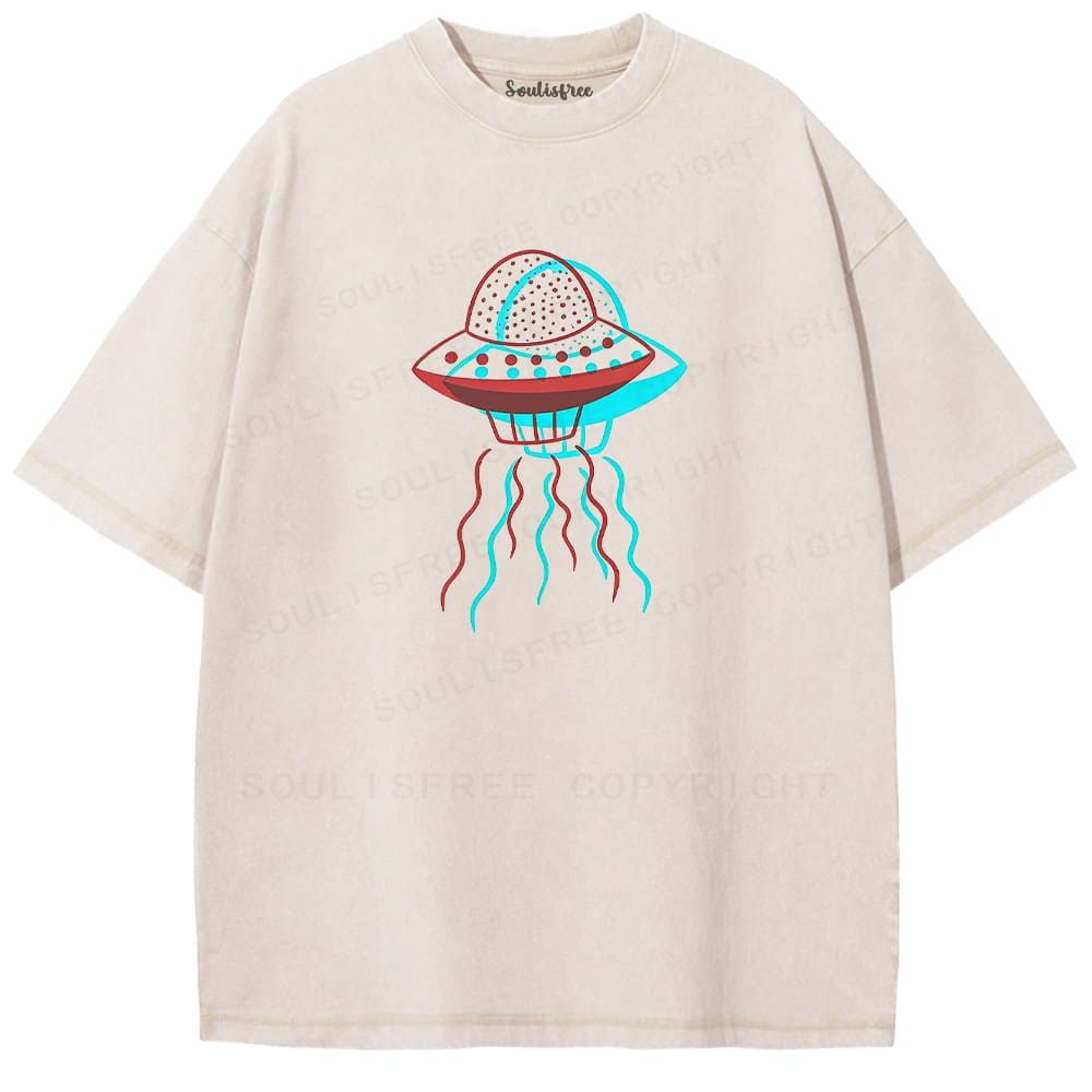 Soulisfree UFO Beam Dual Tone Illusion Washed Tee