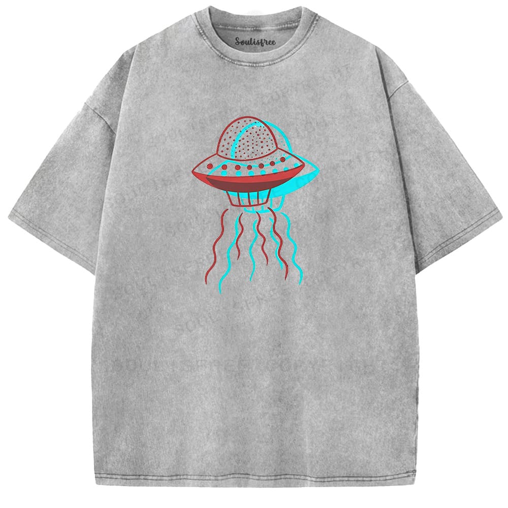 Soulisfree UFO Beam Dual Tone Illusion Washed Tee