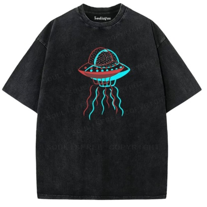 Soulisfree UFO Beam Dual Tone Illusion Washed Tee