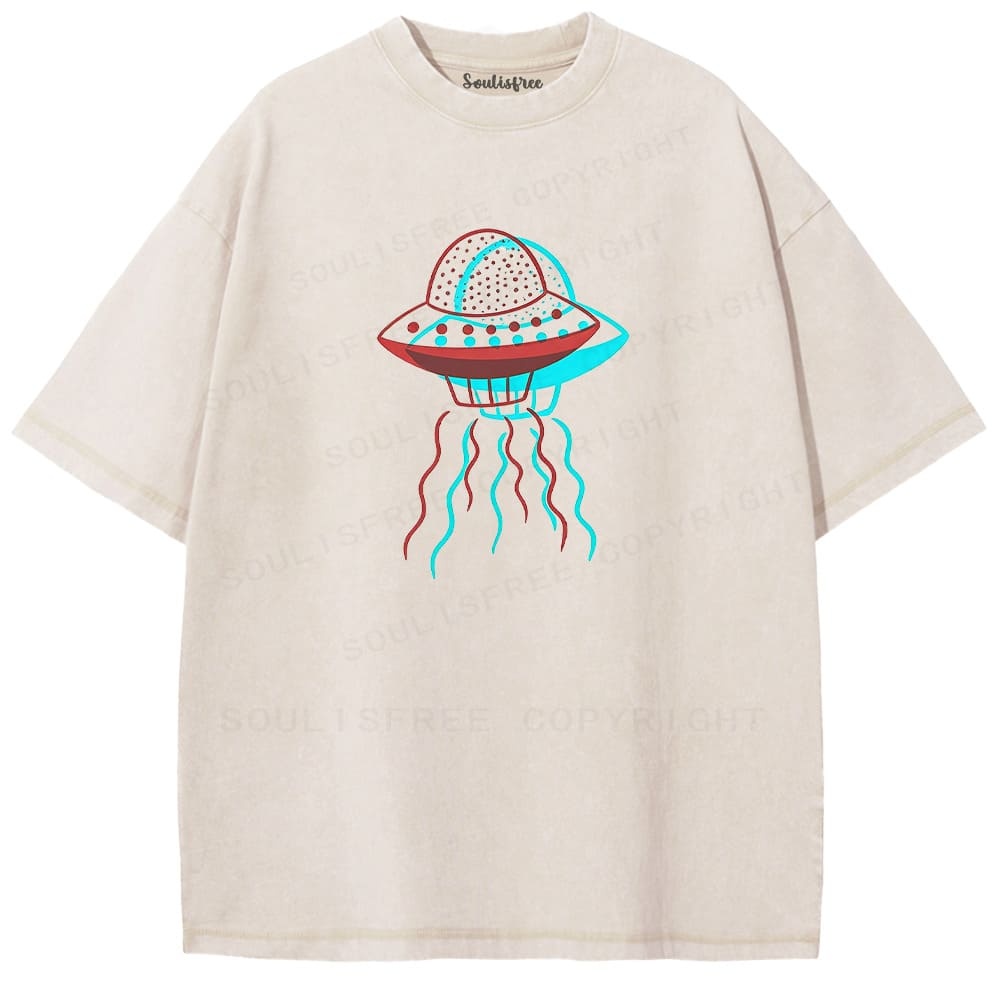 Soulisfree UFO Beam Dual Tone Illusion Washed Tee