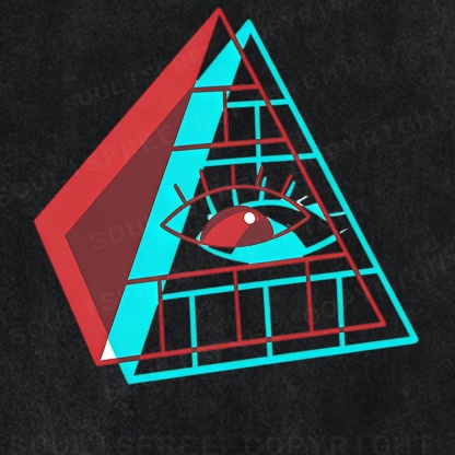 Soulisfree All Seeing Eye Dual Tone Illusion Washed Tee