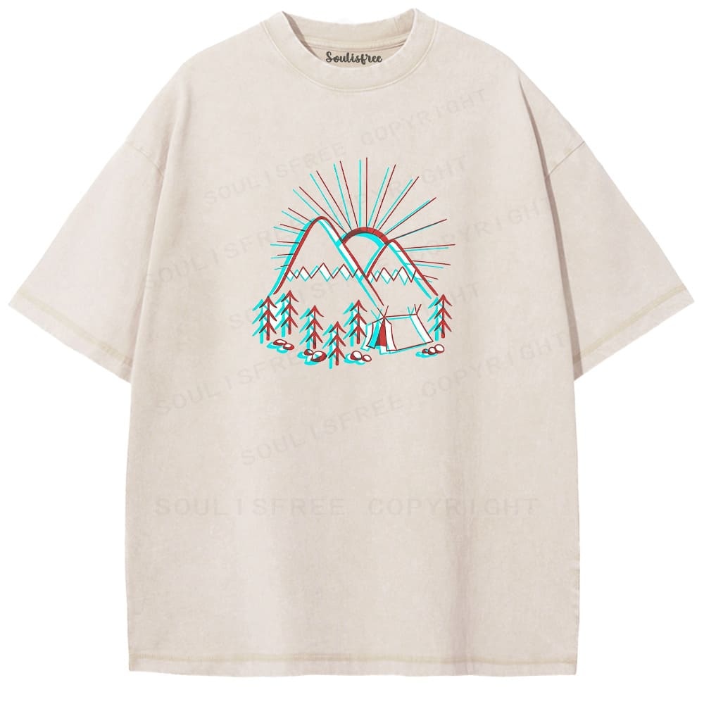 Soulisfree Mountain Camp Dual Tone Illusion Washed Tee