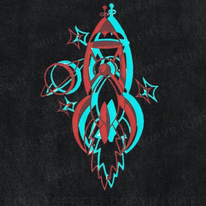 Soulisfree Rocket Launch Dual Tone Illusion Washed Tee