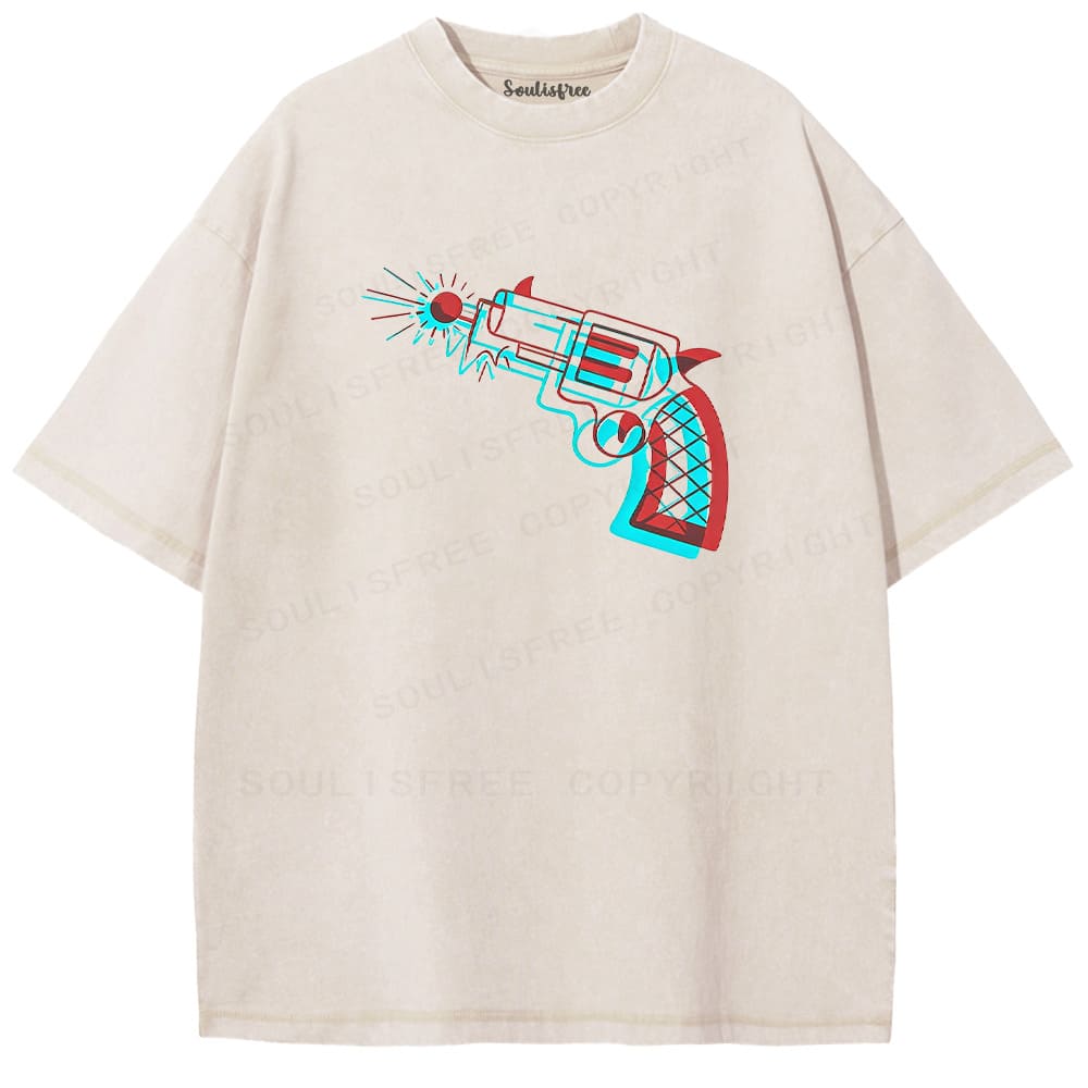 Soulisfree Revolver Blast Dual Tone Illusion Washed Tee