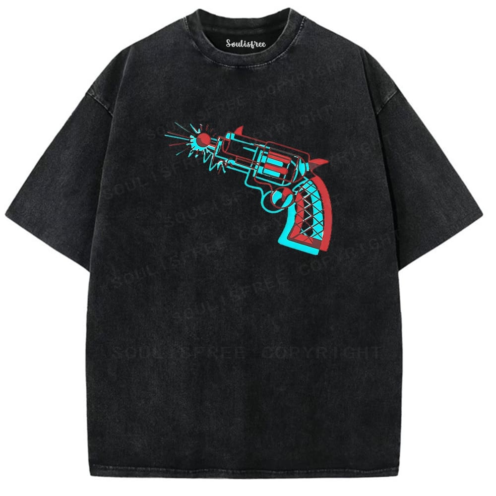 Soulisfree Revolver Blast Dual Tone Illusion Washed Tee