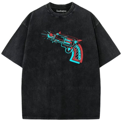 Soulisfree Revolver Blast Dual Tone Illusion Washed Tee