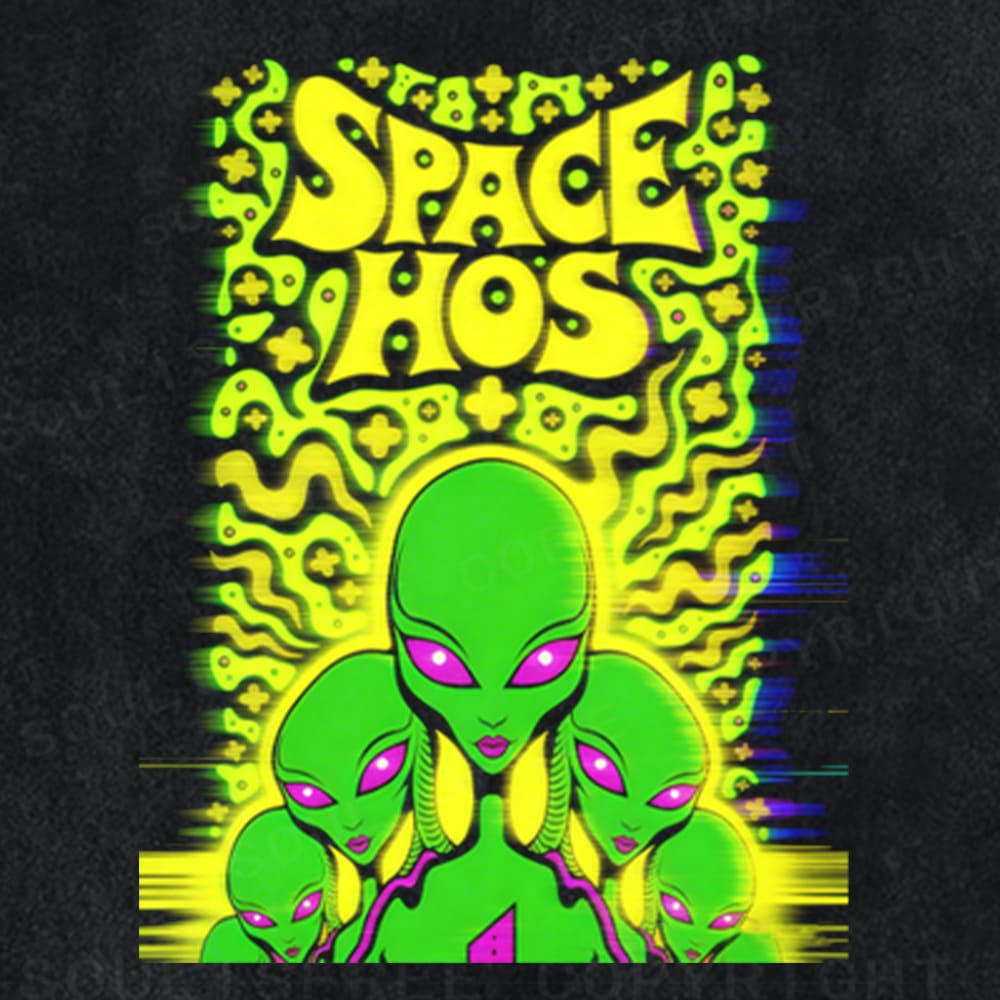 Soulisfree Space Hos Glitch Art Illusion Washed Tee
