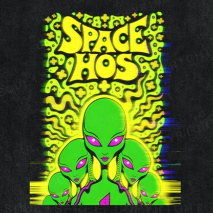 Soulisfree Space Hos Glitch Art Illusion Washed Tee