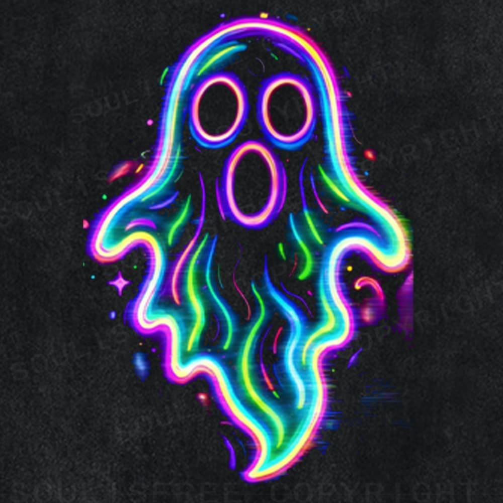 Soulisfree Neon Ghost Color Flow Illusion Washed Tee