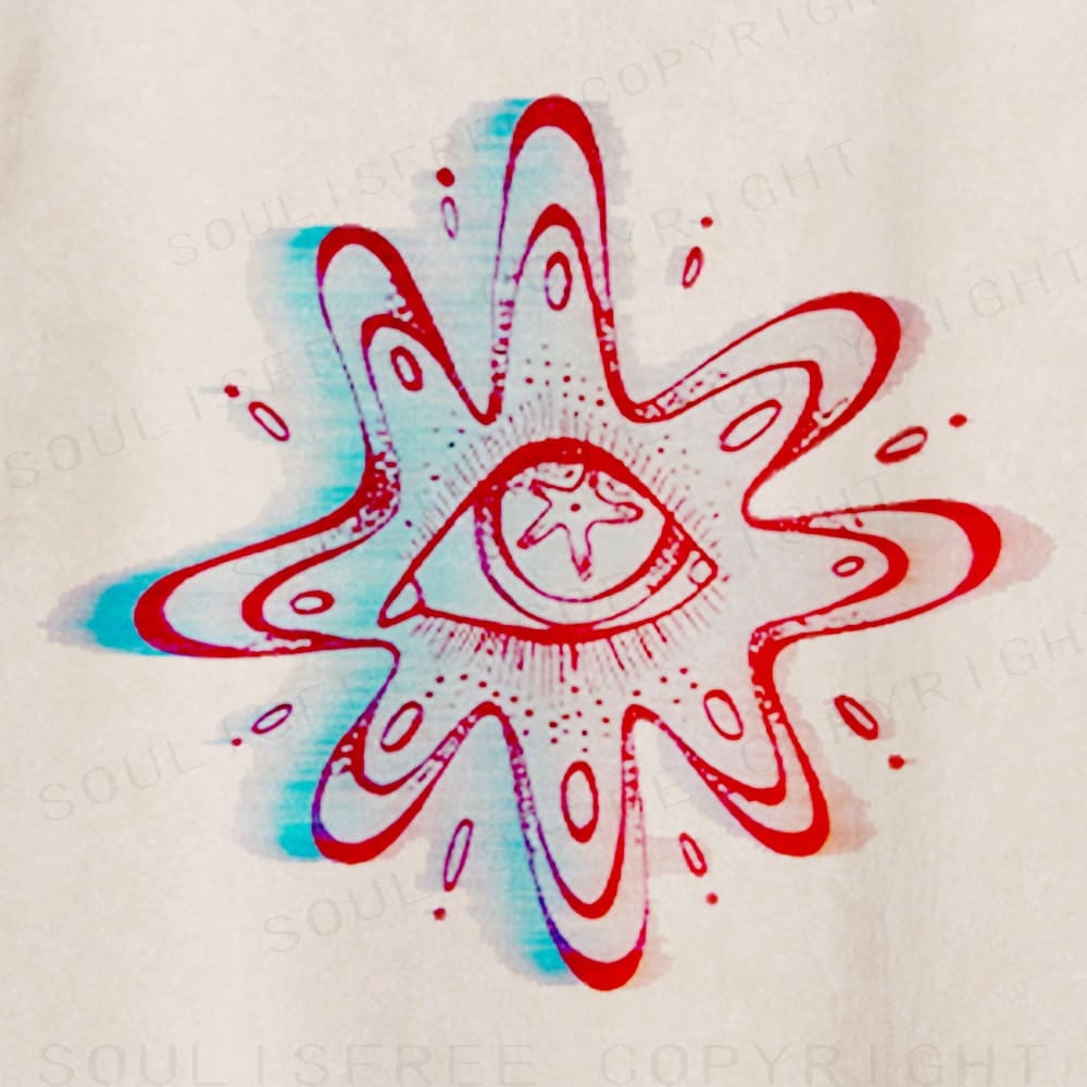 Soulisfree Distorted Vision Blob Radiate Illusion Washed Tee