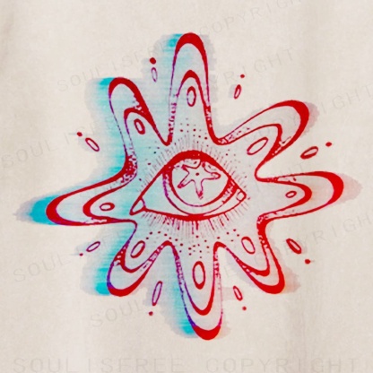 Soulisfree Distorted Vision Blob Radiate Illusion Washed Tee