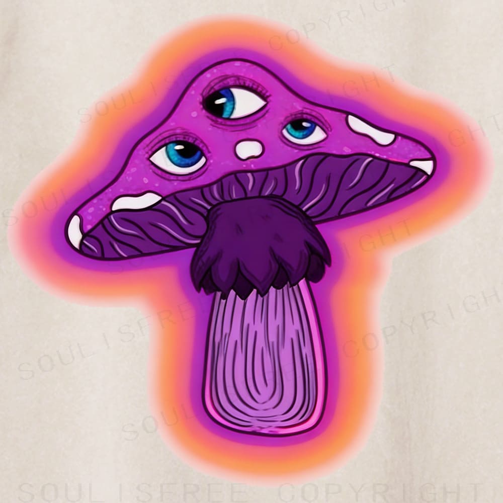 Soulisfree Mystical Shroom Triple Gaze Washed Tee