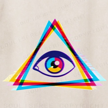 Soulisfree Rainbow Triangle Eye Color Shift Washed Tee