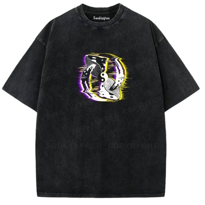 Soulisfree Yin Yang Mushroom Illusion Washed Tee