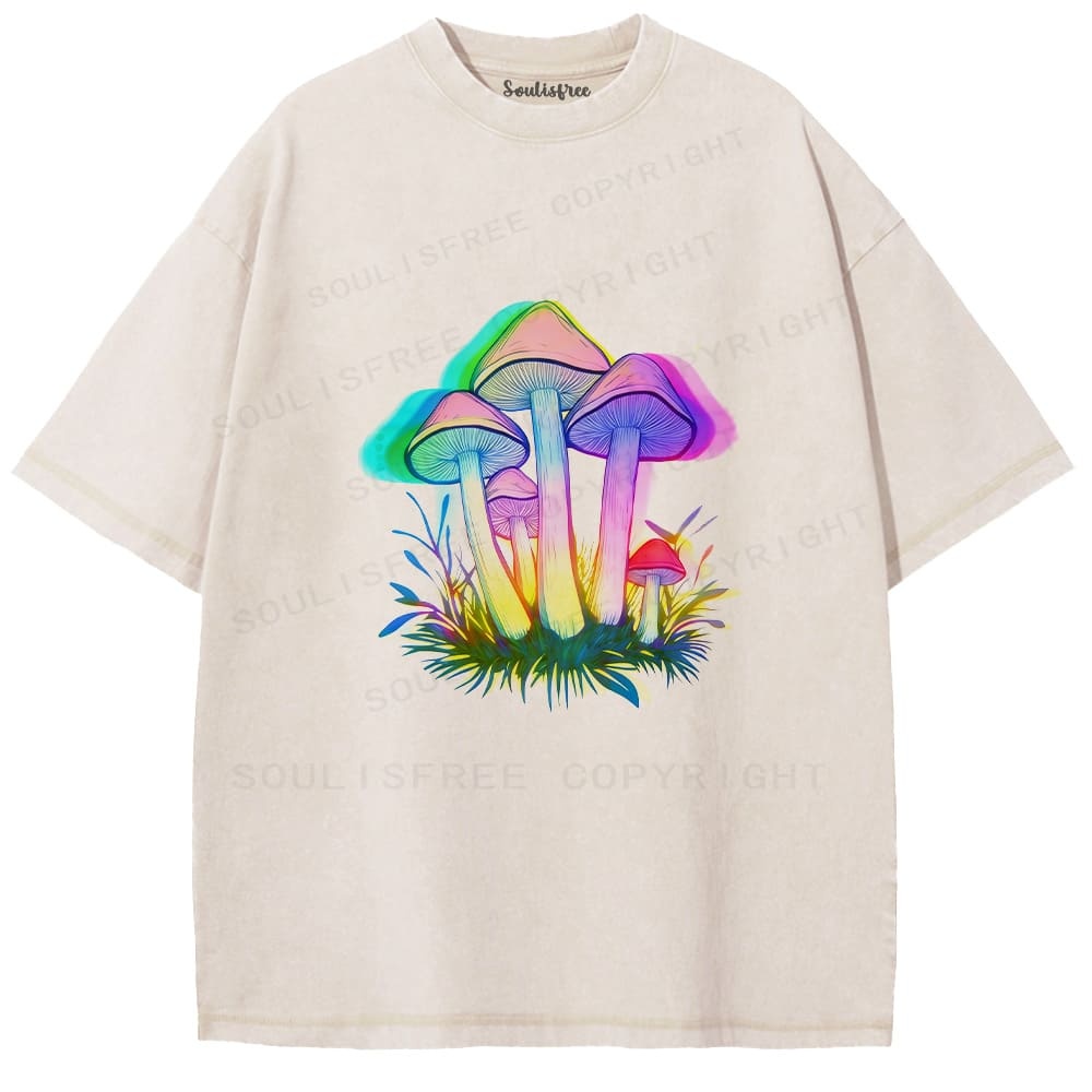 Designed Soulisfree Wander into Dream Spores Artistic Washed Tee | Soulisfree