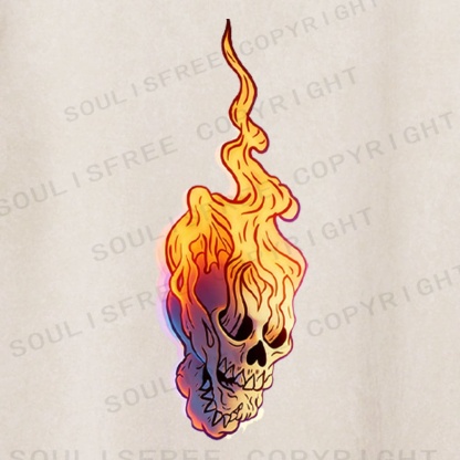Soulisfree Flame Skull Ascend Vibe Illusion Washed Tee