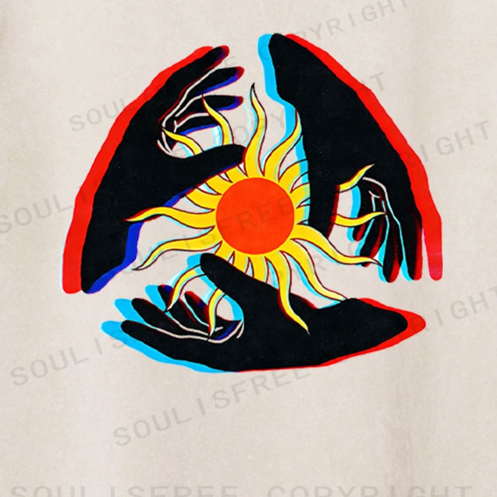Soulisfree Triple Hand Sun Illusion Washed Tee
