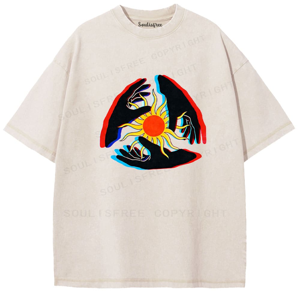 Soulisfree Triple Hand Sun Illusion Washed Tee