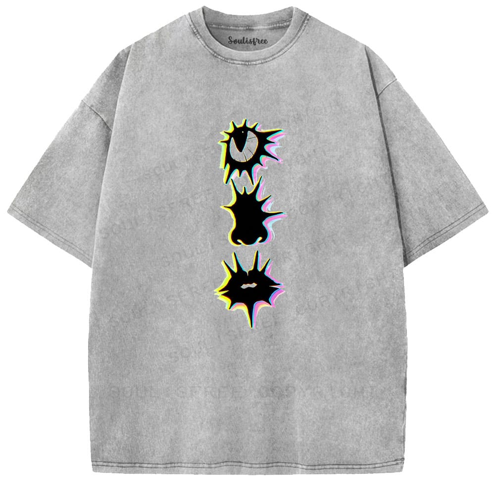 Soulisfree Triple Spike Surreal Stack Illusion Washed Tee