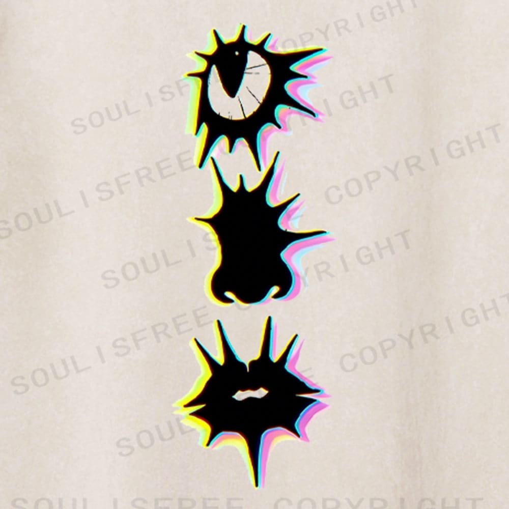 Soulisfree Triple Spike Surreal Stack Illusion Washed Tee