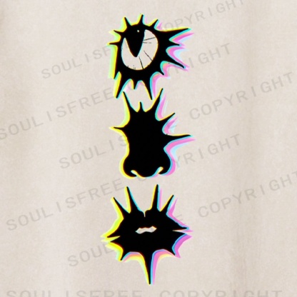 Soulisfree Triple Spike Surreal Stack Illusion Washed Tee