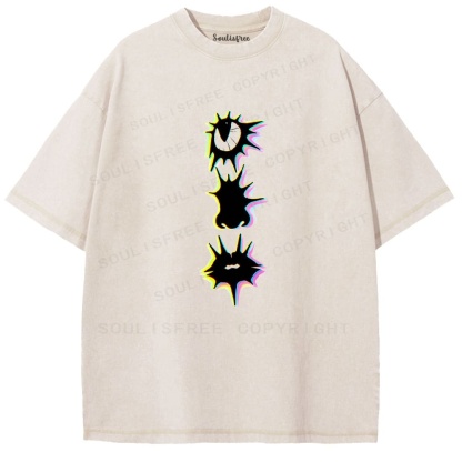 Soulisfree Triple Spike Surreal Stack Illusion Washed Tee